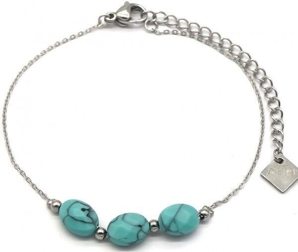 D-B4.1 B623-001S S.Bracciale in acciaio turchese