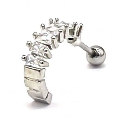 C-A20.1E620-012S S.Piercing de oreja de acero 316L CZ de 11 mm