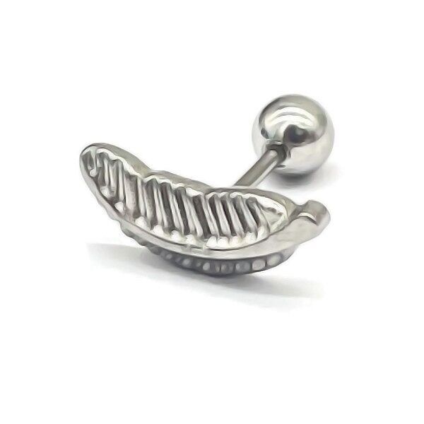 D-F17.2 E620-011S S.Piercing all'orecchio in acciaio 316L da 12 mm