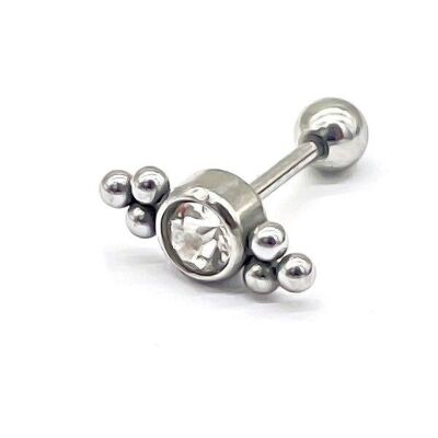 D-F17.4E620-010S S.Piercing de oreja de acero 316L de 8 mm