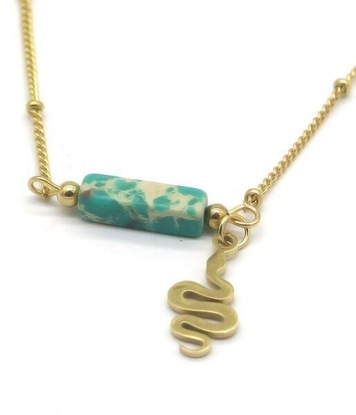 A-E5.3 N062-016G S.Collana in acciaio e pietra - Serpente