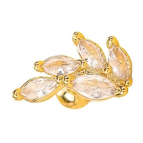 D-F5.5 E620-017G S.Piercing all'orecchio in acciaio 316L con zirconi cubici da 12 mm