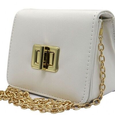 R-E2.1 BAG603-003E Bolsa de PU 16x8x13cm Blanca