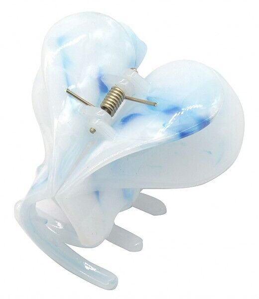 X-H10.2 H001-004 N.6 Artiglio per capelli Cuore 6 cm Blu