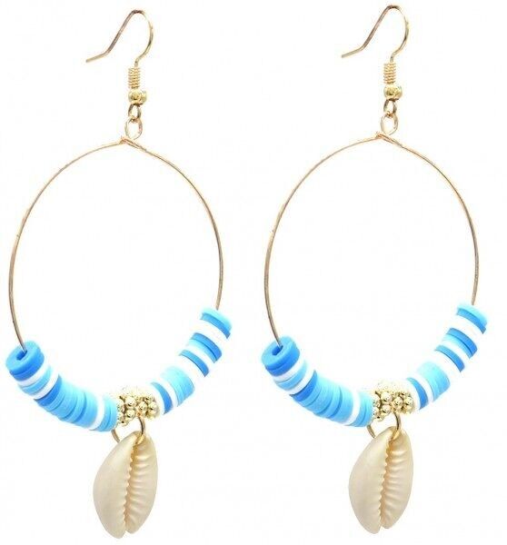 Sol-A2.2 E536-112 Orecchini Conchiglia 8x4.5 cm Blu