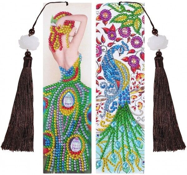 H-E9.2 BOOKMARKER004-009-2 Set di pittura a diamante 20x5cm - 2 pezzi