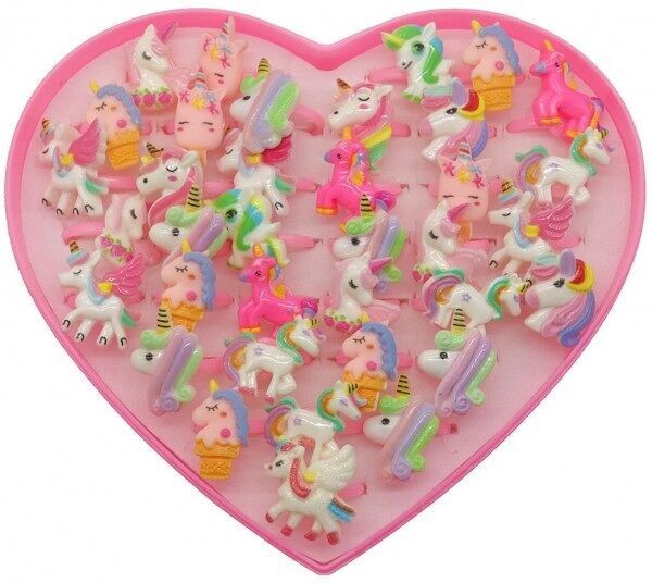 Y-F3.5 R640-002 Anelli per bambini regolabili 36 pezzi - Unicorni