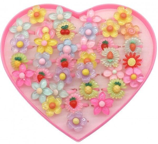 Z-F6.3 R640-001 Anelli per bambini regolabili 36 pezzi - Fiori