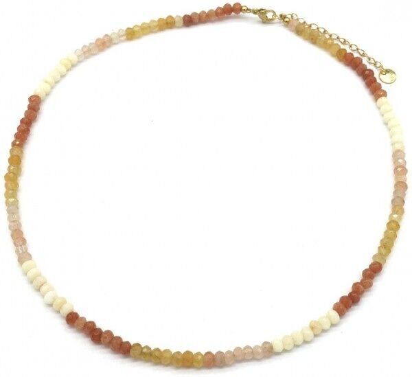 F-A22.1 N221-329 N. 1 S.Collana in acciaio e pietre 39-45 cm