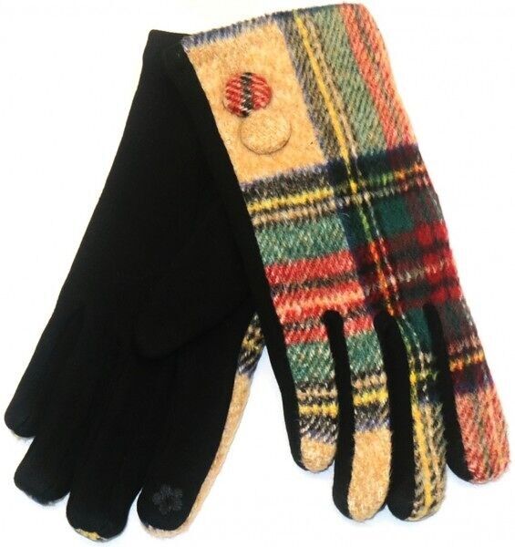 Q-K1.2 GLOVE704-002 N.3 Guanti a scacchi marrone-multicolore