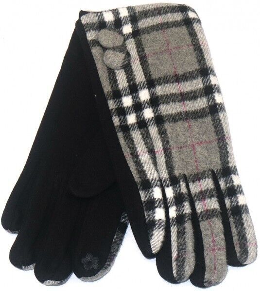 I-C8.1 GLOVE704-002 N.4 Guanti a scacchi grigi