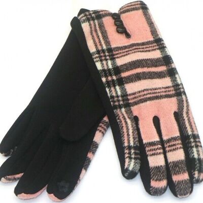 I-A25.1 GLOVE704-003 No. 2 Gloves Checkered Pink