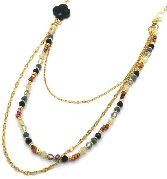 C-C9.1 N221-363 S.Collana in acciaio a strati nero