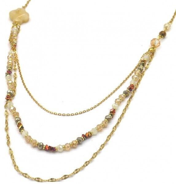 C-C3.3 N221-363 N. 2 S.Collana in acciaio a strati marrone