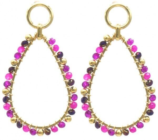 C-E17.1 E221-532 N. 5 secondi Perle di vetro in acciaio 5.5x3cm Viola