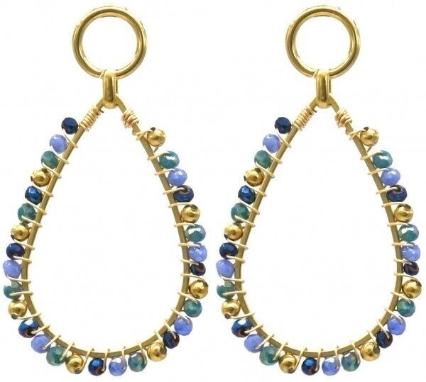 C-F17.3 E221-532 n. 6 S. Perle di vetro in acciaio 5.5x3cm Blu