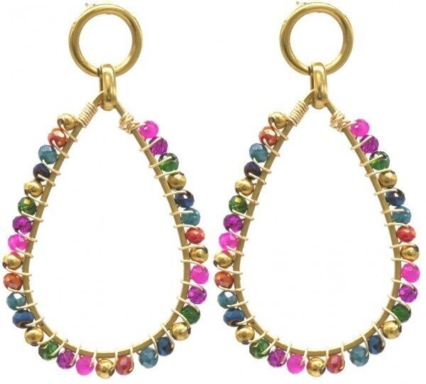 C-D5.4 E221-532 N. 7 S. Perle di vetro in acciaio 5.5x3cm Multi