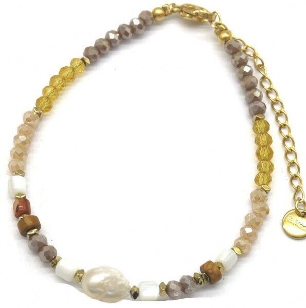 F-D21.1 B221-330 n. 12 S.Perle di vetro in acciaio marrone