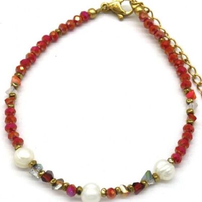 F-D22.3 B221-330 N° 11 S.Perles de verre en acier rouge