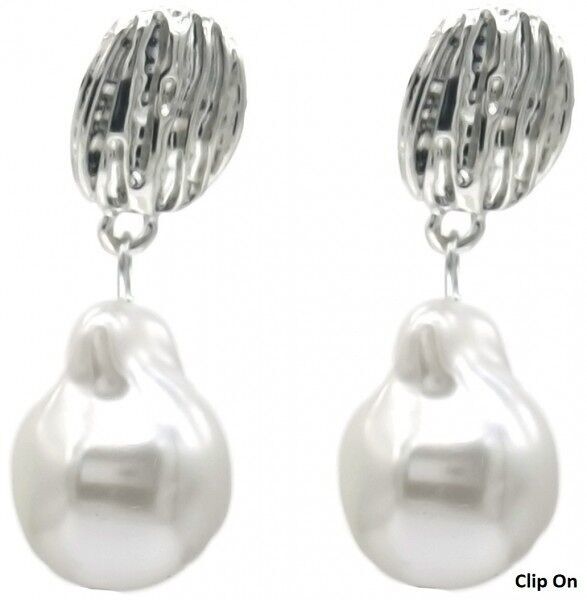 E-C19.2 E1667-009S Orecchini a clip con perla 3.5cm