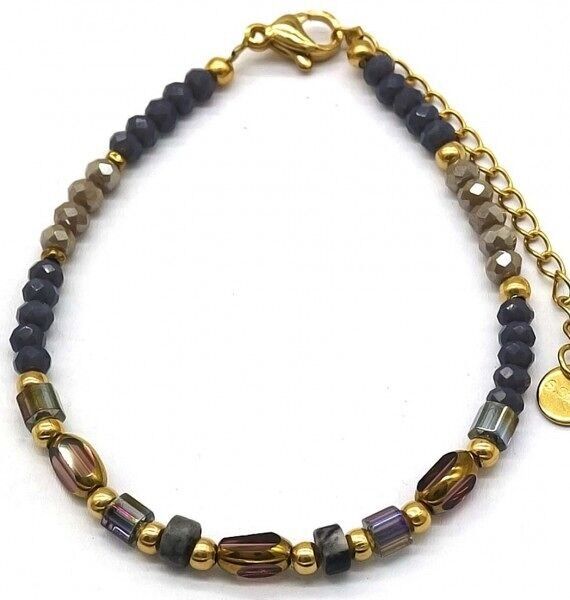 F-E21.3 B221-330 n. 10 secondiPerle di vetro in acciaio blu