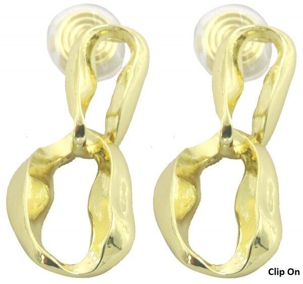 E-D6.5 E1667-031G Orecchini a clip con catena da 3 cm