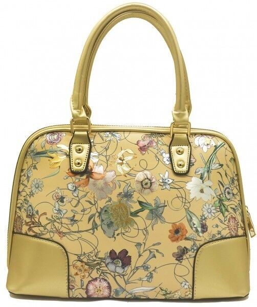 Y-D5.4 BAG734-001 N.2 Borse in PU Floreale 30x24x12cm Oro