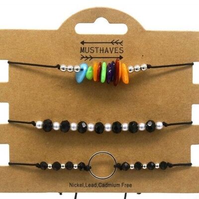 D-B24.1 B723-004 Núm.Juego de 2 pulseras 3 piezas negras