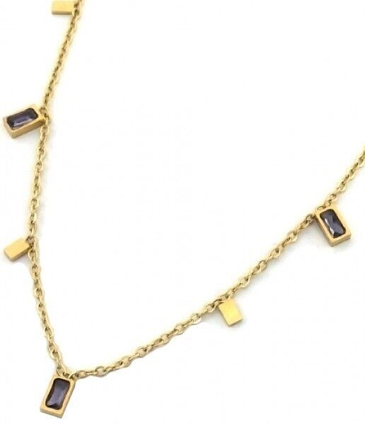 C-F22.3 N088-010G S.Collana in acciaio con zirconi viola