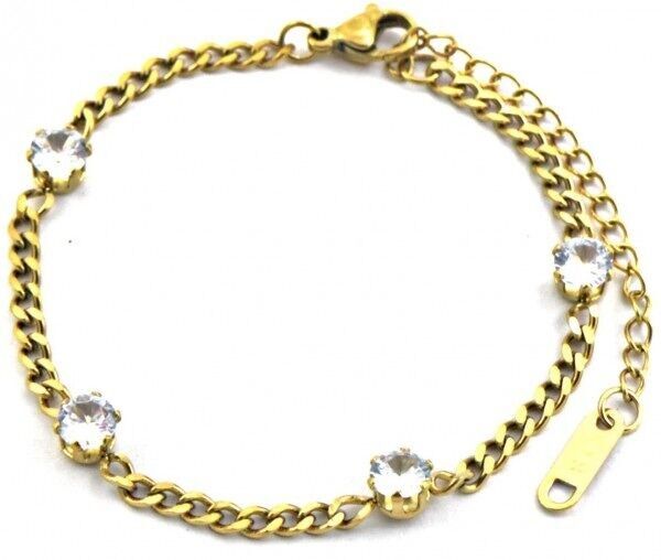 D-B18.3 B090-005G S.Bracciale in acciaio con cristalli