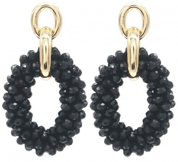 D-F10.1 E725-001 N.1 Orecchini in vetro 5cm Nero