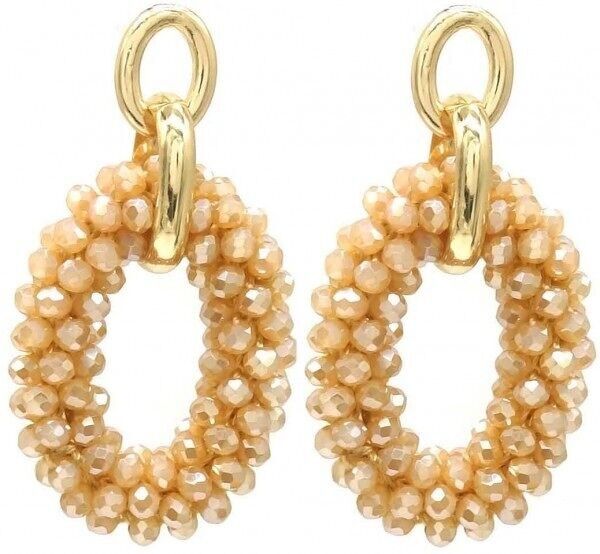 D-E1.2 E725-001 N.4 Orecchini in vetro 5cm marrone