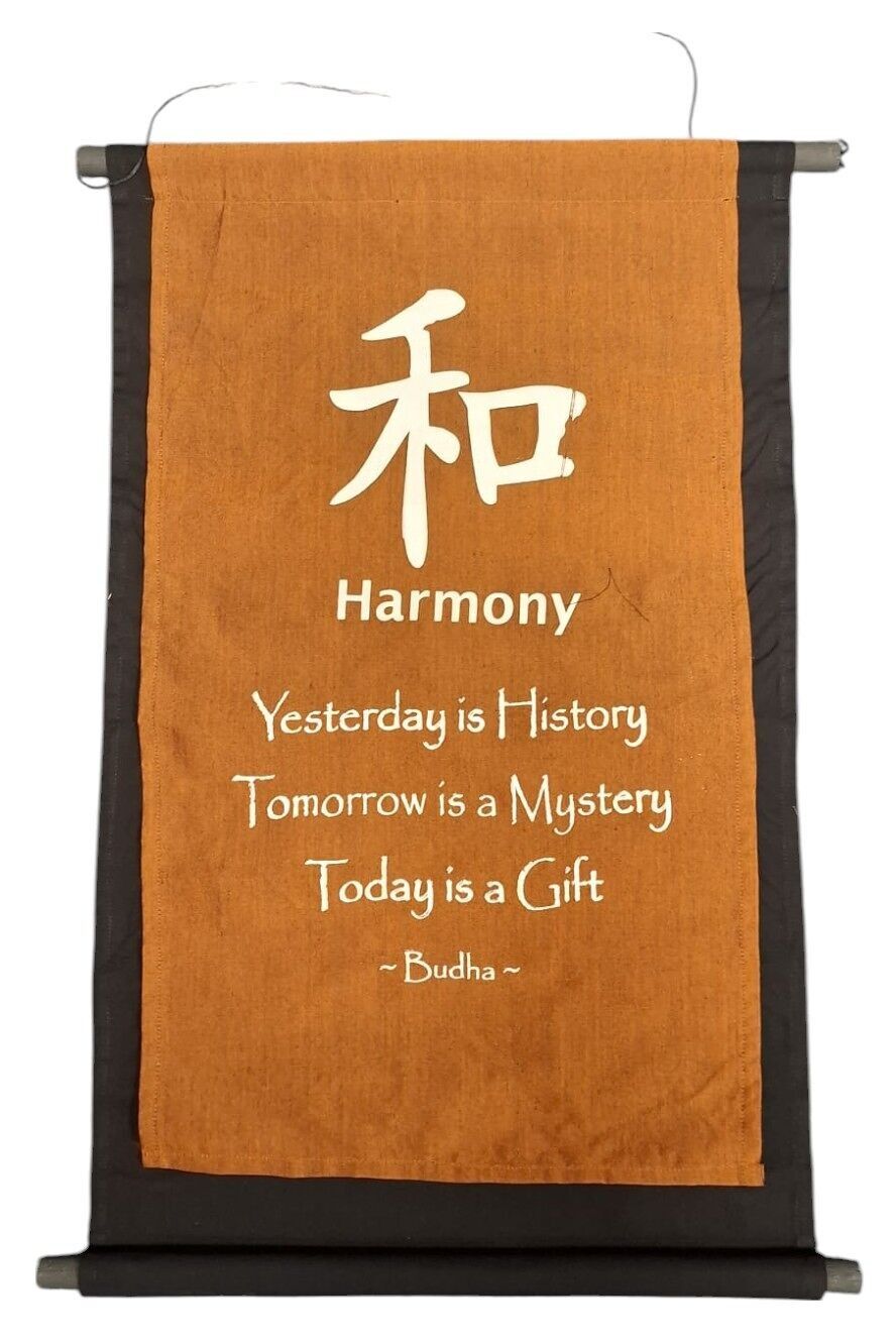 G-B12.1 striscione in cotone con citazione Budda XL 74x43cm