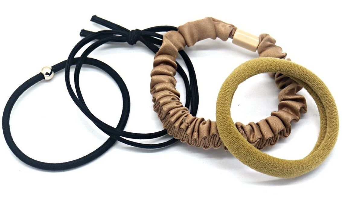 X-P6.3 H712-004 Elastici per capelli Set 4 pezzi Marrone