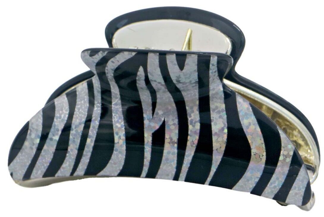 X-D7.2 H066-003 N. 1 Glitter per fermagli per capelli 8.5 cm Nero