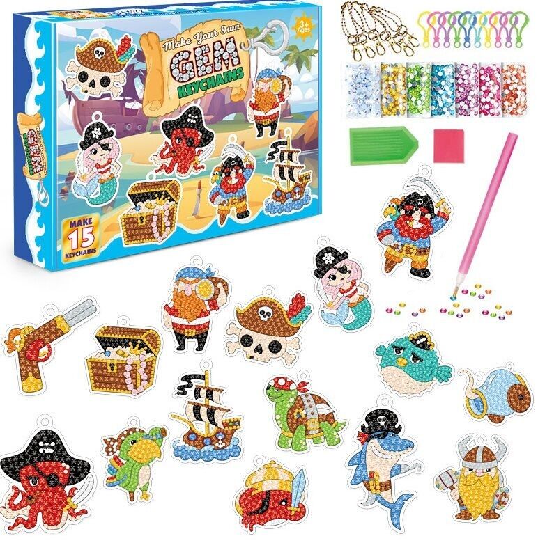 T-I4.1 KY2348-006 Set portachiavi con pittura a diamante 15 pezzi