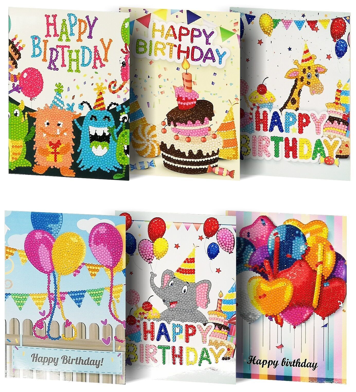 T-L6.1 KP01-6 Set di cartoline con pittura a diamante 18x13 cm 6 pezzi