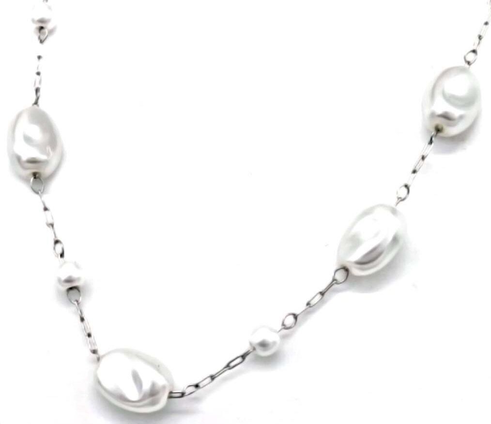 I-B22.1 N221-385S N. 3 anniCollana in acciaio e perle