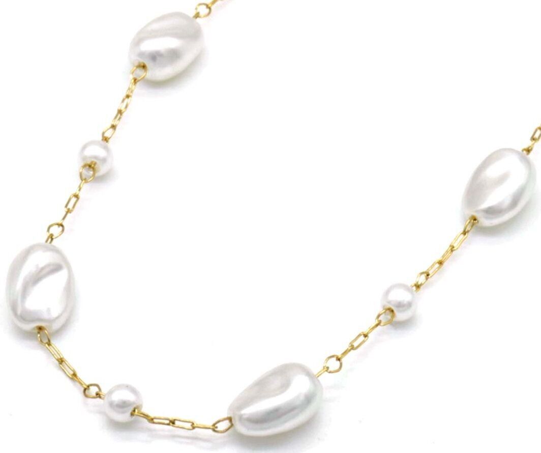 A-E10.1 N221-385G n. 3 anniCollana in acciaio e perle