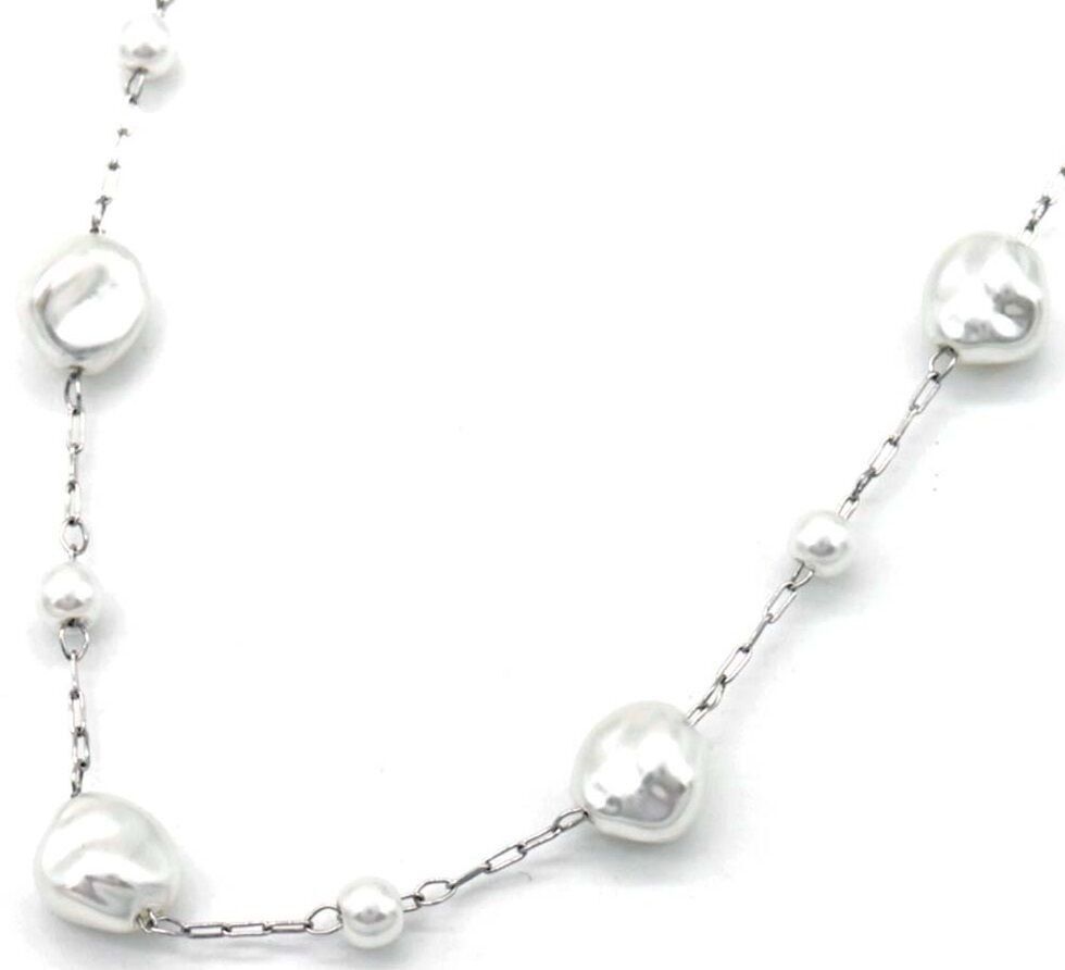 I-B23.2 N221-385S N. 5 secondiCollana in acciaio e perle