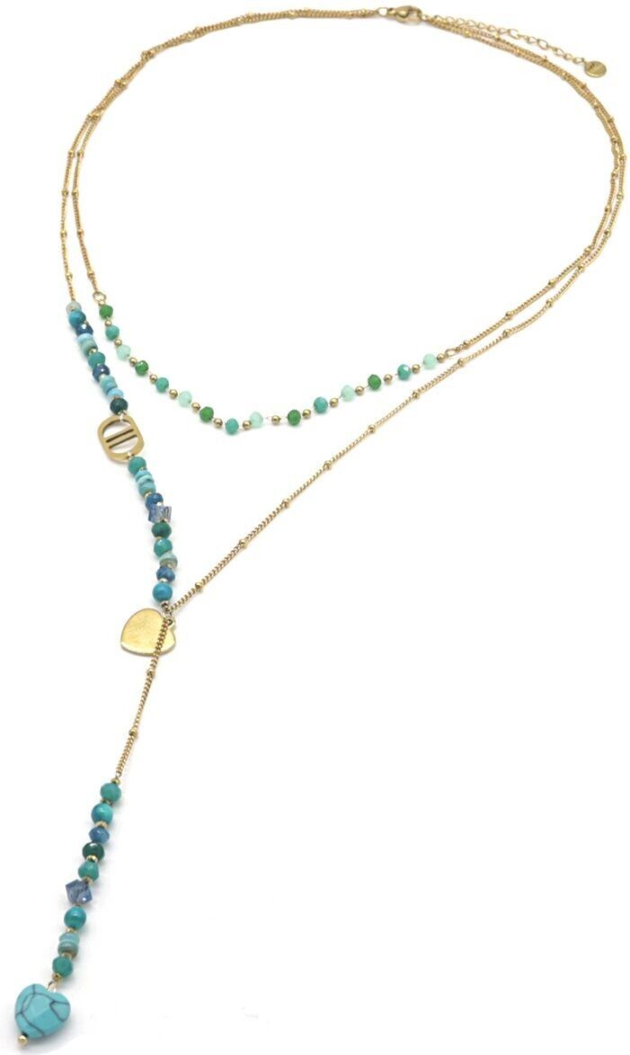 F-F16.1 N221-323G n. 1 S.Collana in acciaio e pietre blu