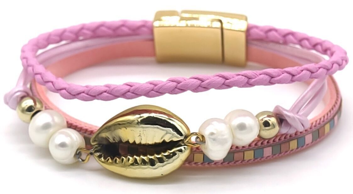 E-F3.3 B825-001-3 Bracciale in pelle 19 cm Rosa