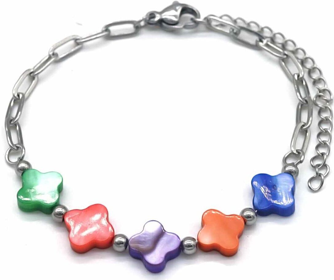 H-F3.1 B823-003S S.Bracciale in acciaio Trifogli