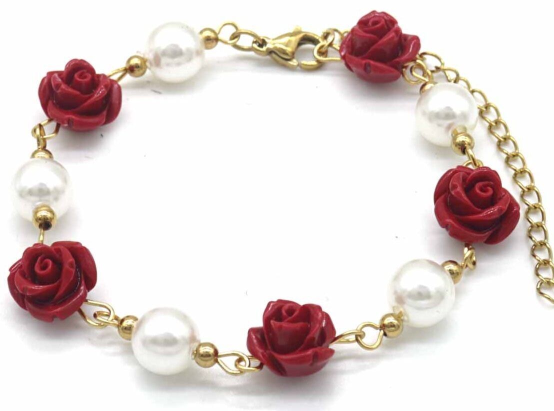 E-E3.1 B823-007G S.Bracciale in acciaio con fiori
