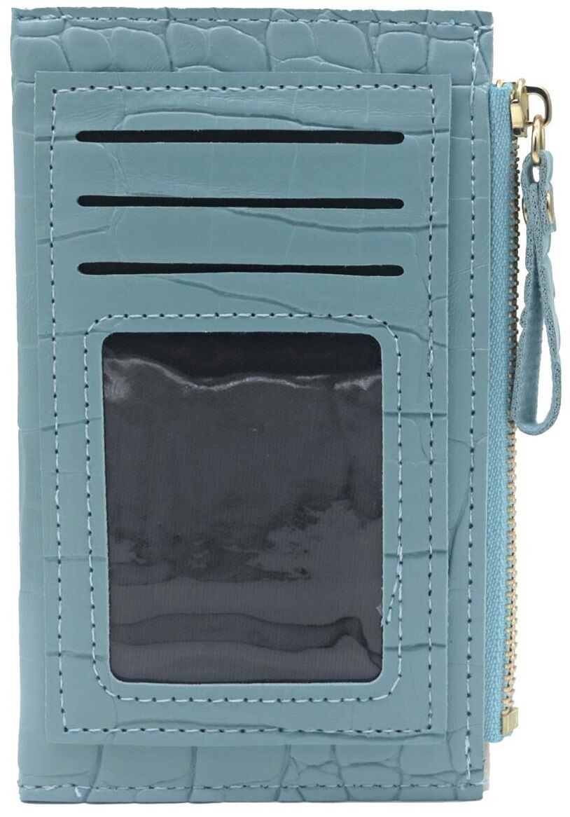 F-D10.1 W804-001-2 Portafoglio in PU - Porta carte 14x9cm Blu