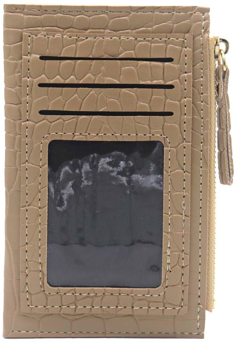 F-C10.2 W804-001-1 Portafoglio in PU - Porta carte 14x9cm Marrone