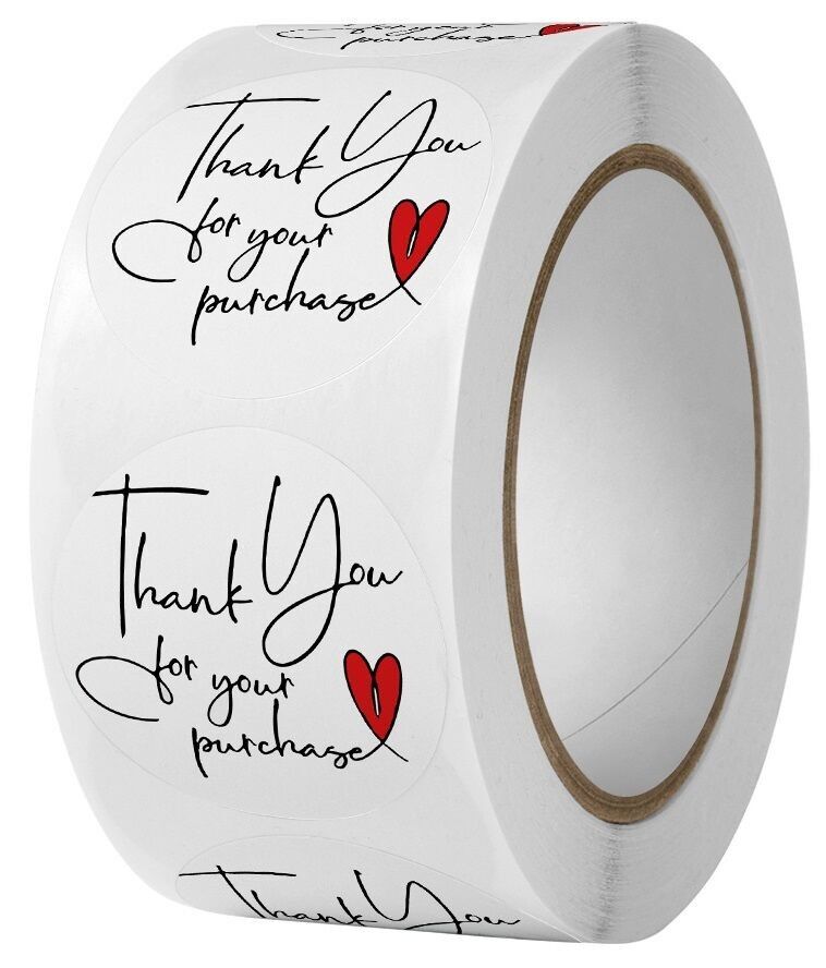 X-P5.3 STICK2379-001 Adesivi Grazie 2.5 cm - 500 pezzi