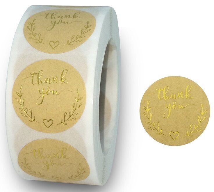 X-B9.2 STICK2379-001 Adesivi Grazie 2.5 cm - 500 pezzi