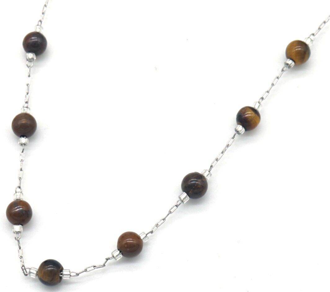 B-C2.2 N835-025S S.Collana in acciaio con occhio di tigre