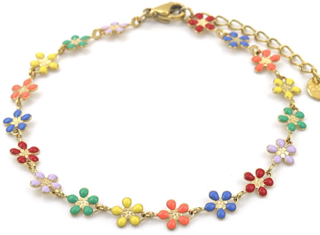 B-B7.3 B835-036G S.Bracciale in acciaio fiori multi